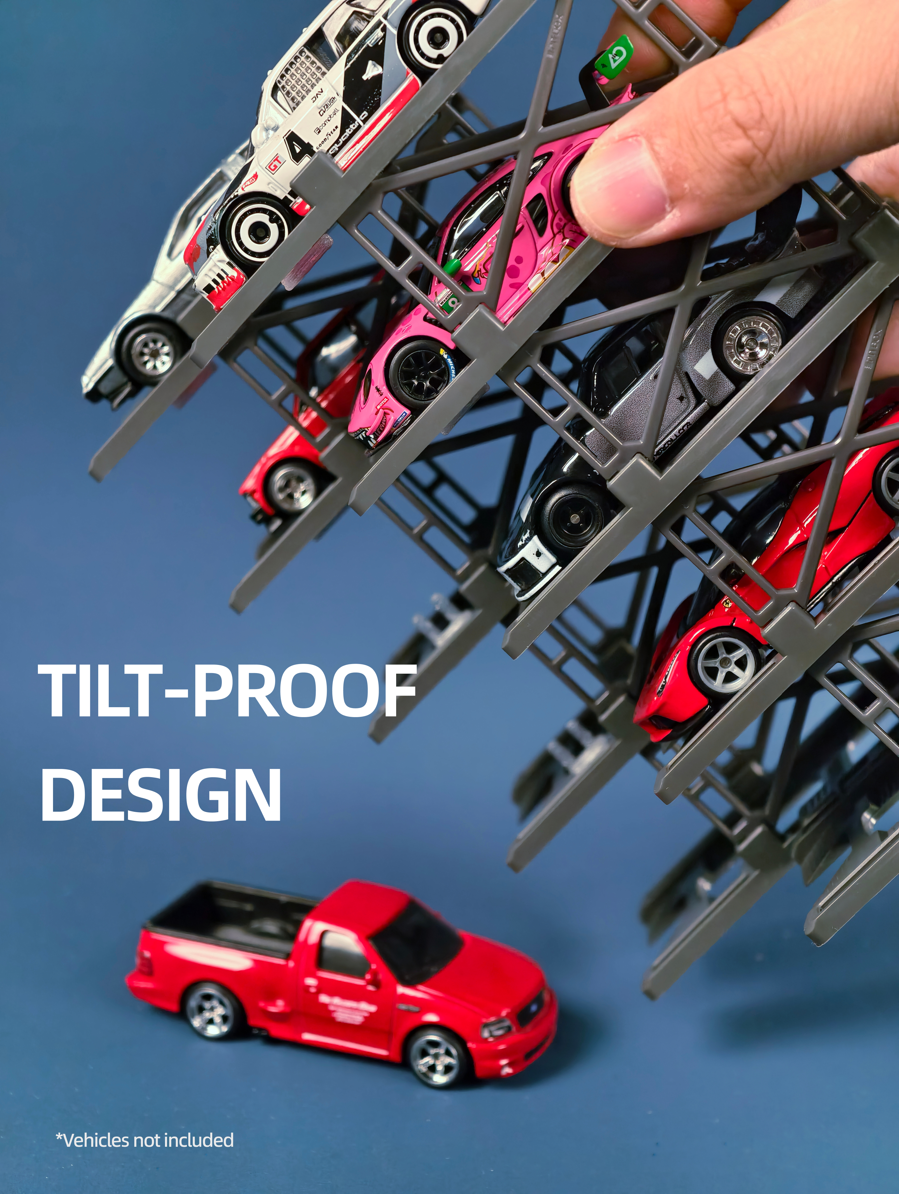 Modular Diecast 3D Parking Racks (10 Vehicles)