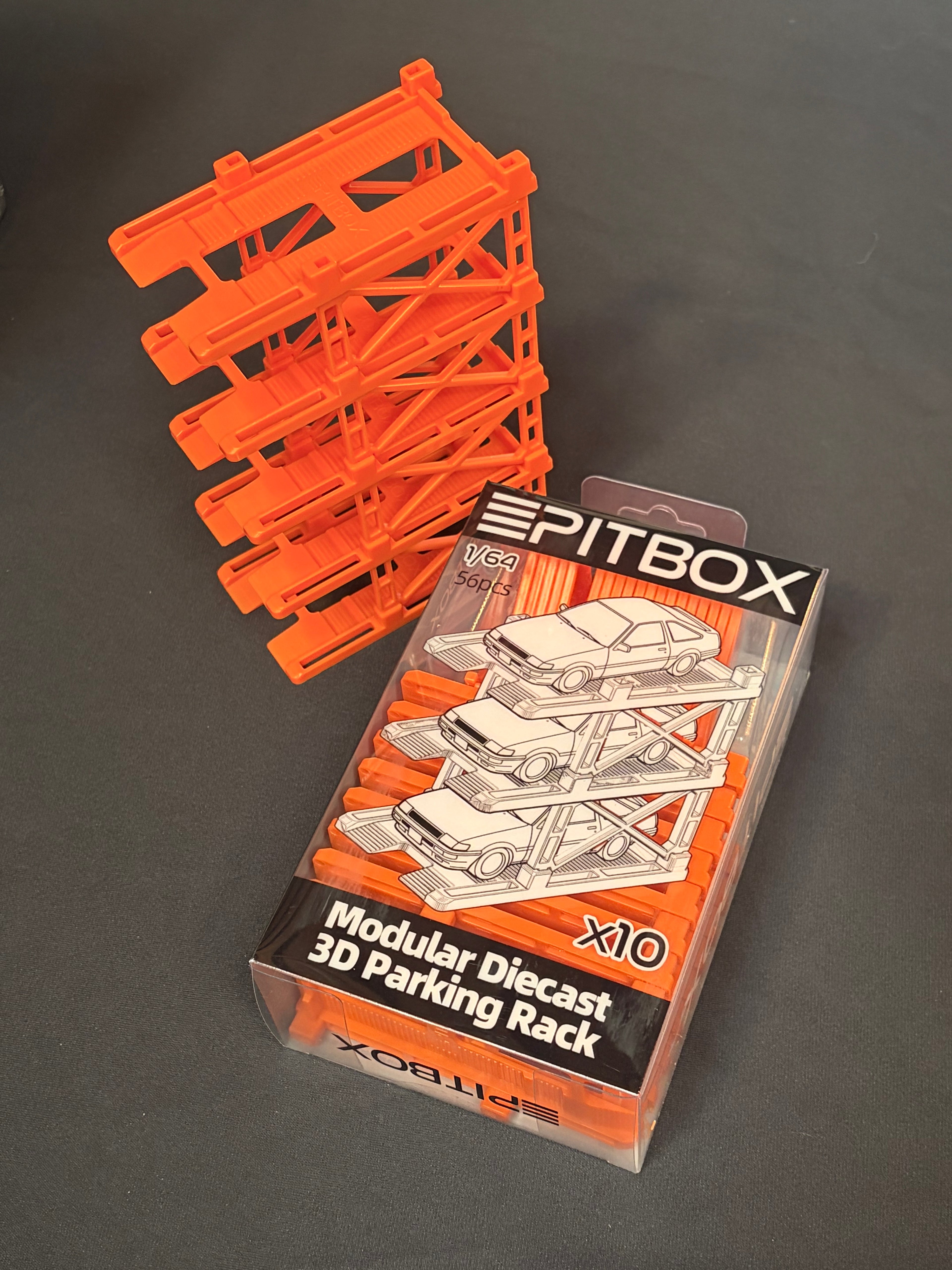 Modular Diecast 3D Parking Racks (10 Vehicles)